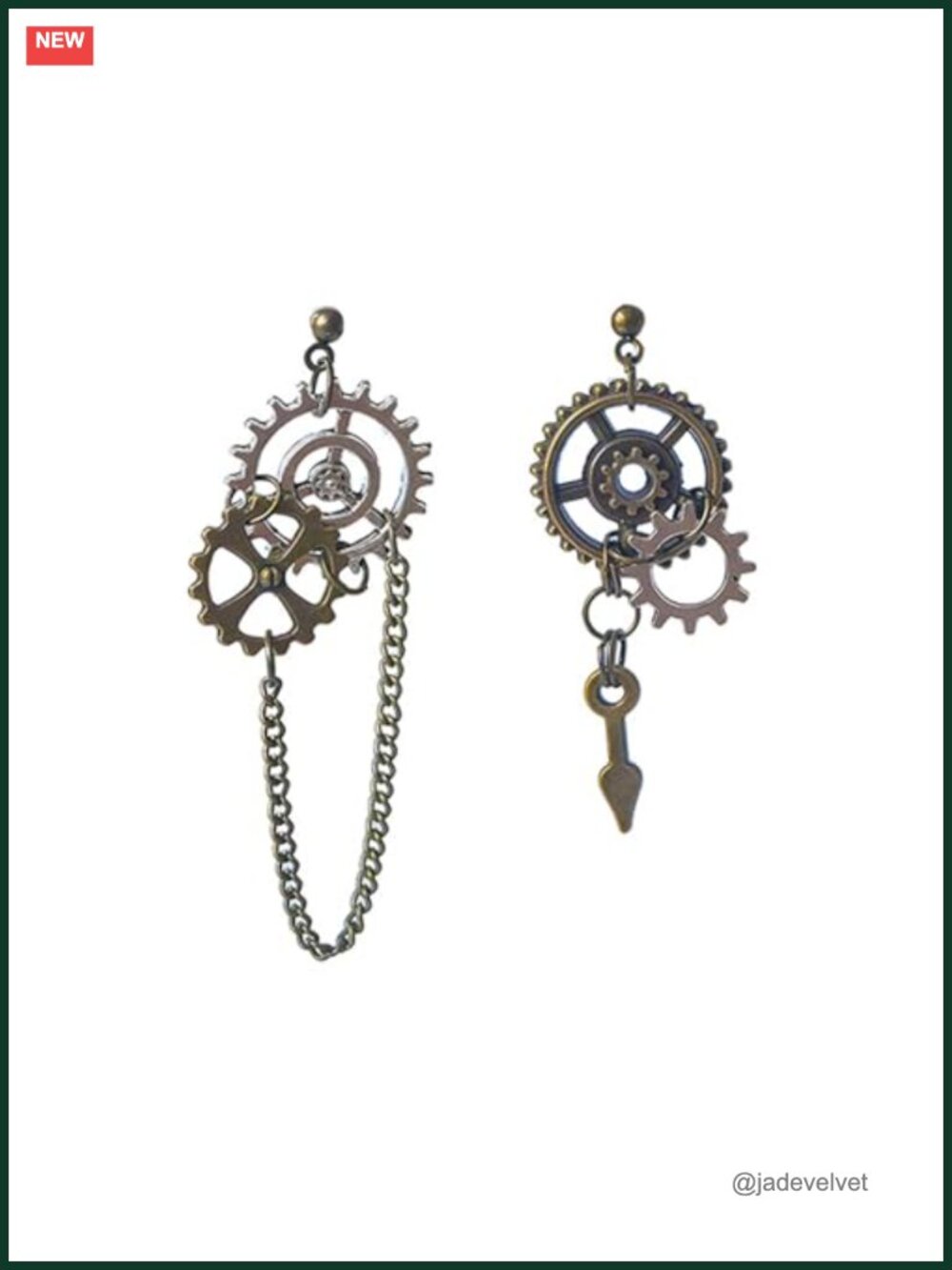 Steampunk Gear Dangle Earrings Handmade Vintage Bronze Alloy Women's Jewelry